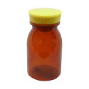 エムアイケミカル 散薬瓶(PC製)茶 キャップ:黄300CC