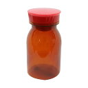 エムアイケミカル 散薬瓶(PC製)茶 キャップ:赤300CC