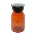 エムアイケミカル 散薬瓶(PC製)茶 キャップ:黒300CC