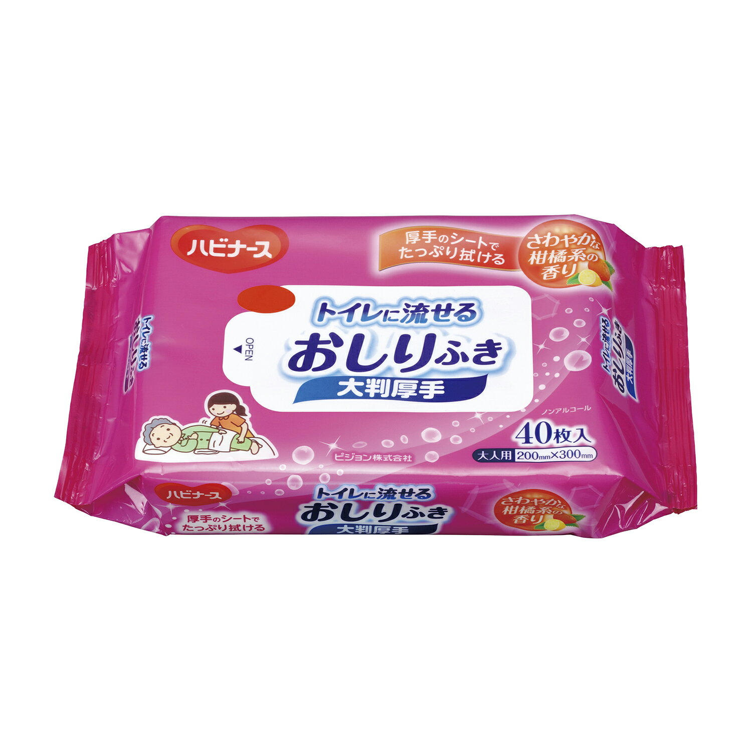 ピジョン トイレに流せるおしりふき 大判厚手 1005634(40マイイリ)