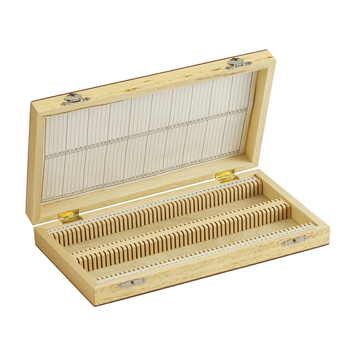 木製プレパラートボックス（鉱物用） 100枚用（鉱物用） 三商83-0384(100マイヨウ)