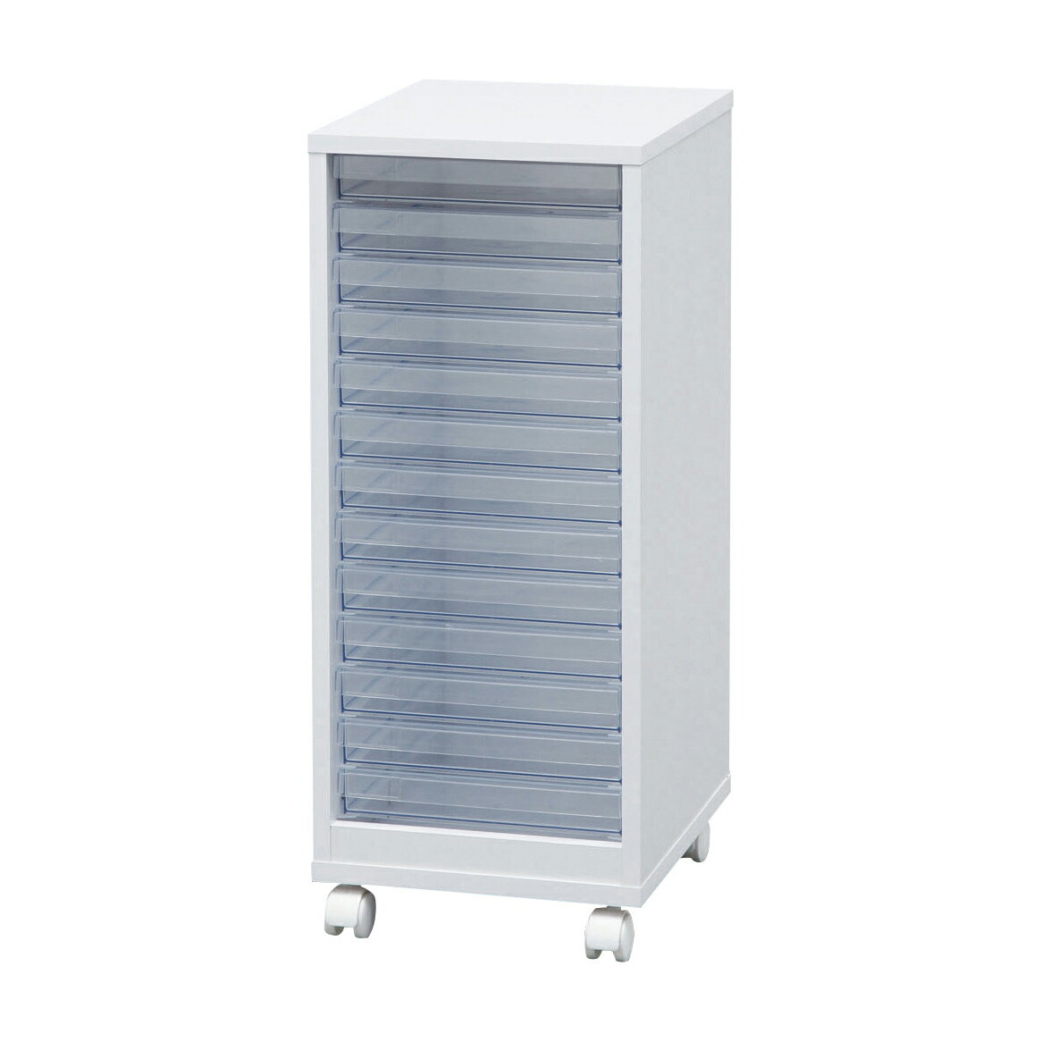 アイリスオーヤマ 木製フロアケース （浅型13段） 浅型・13段 MFE-7130(ホワイト)(4)