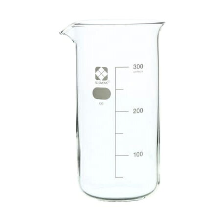 柴田　トールビーカー（目安目盛付） 柴田科学300ML(010040-300A)●目安目盛付。●ほうけい酸ガラス−1を使用。