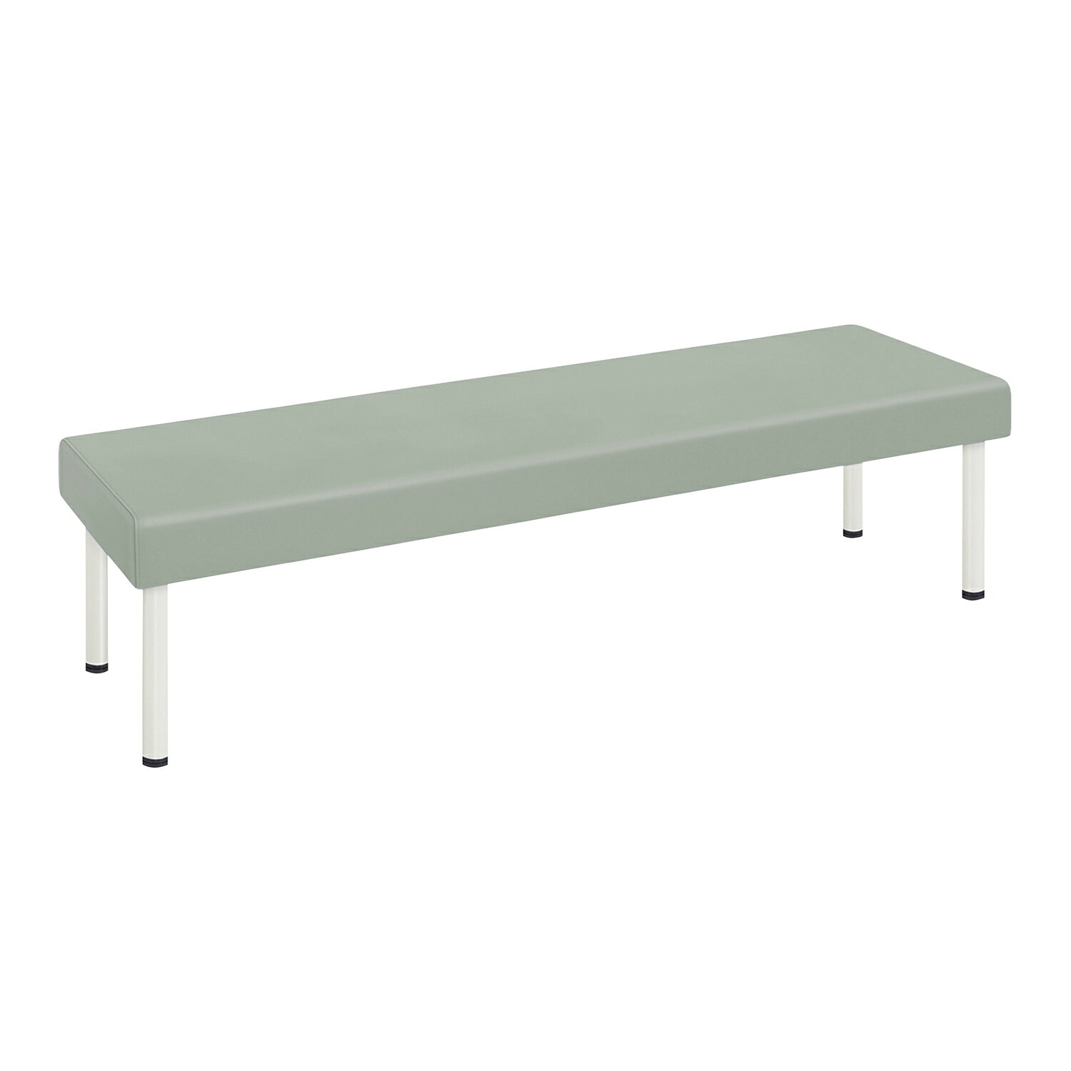 SNスミス（01） ビニルレザーグレー高田ベッド製作所TB-1488-01(100X40CM)●コストパフォーマンスを追求した背無しタイプの廉価版待合室ベンチです。●搬入＆組立て設置が容易な軽量化を実現。安心と安定のある外脚仕様です。 ●床面との隙間を微調整できる直径3.8cmの便利なアジャスター付。