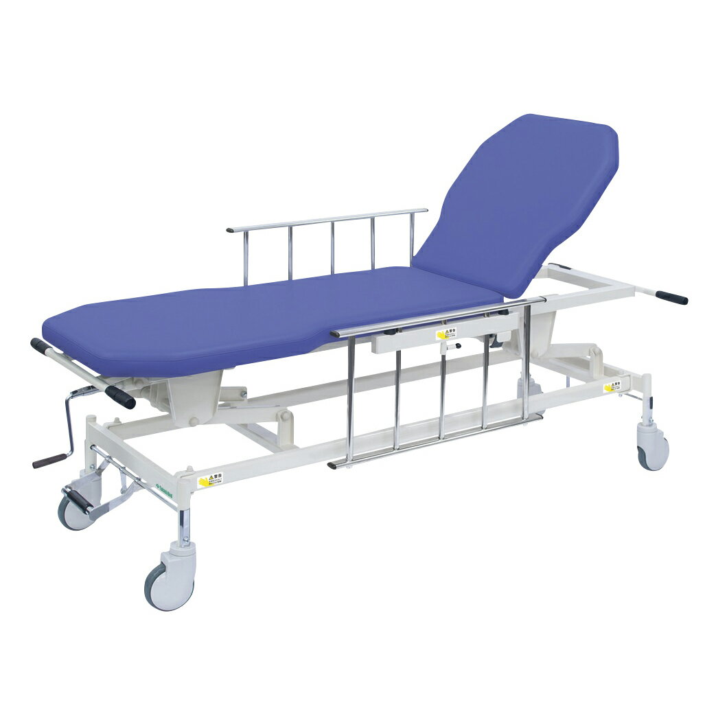 高田ベッド製作所 手動GSストレッチャー D型 ビニルレザーライトブルーTB-1521(60X48-86CM)