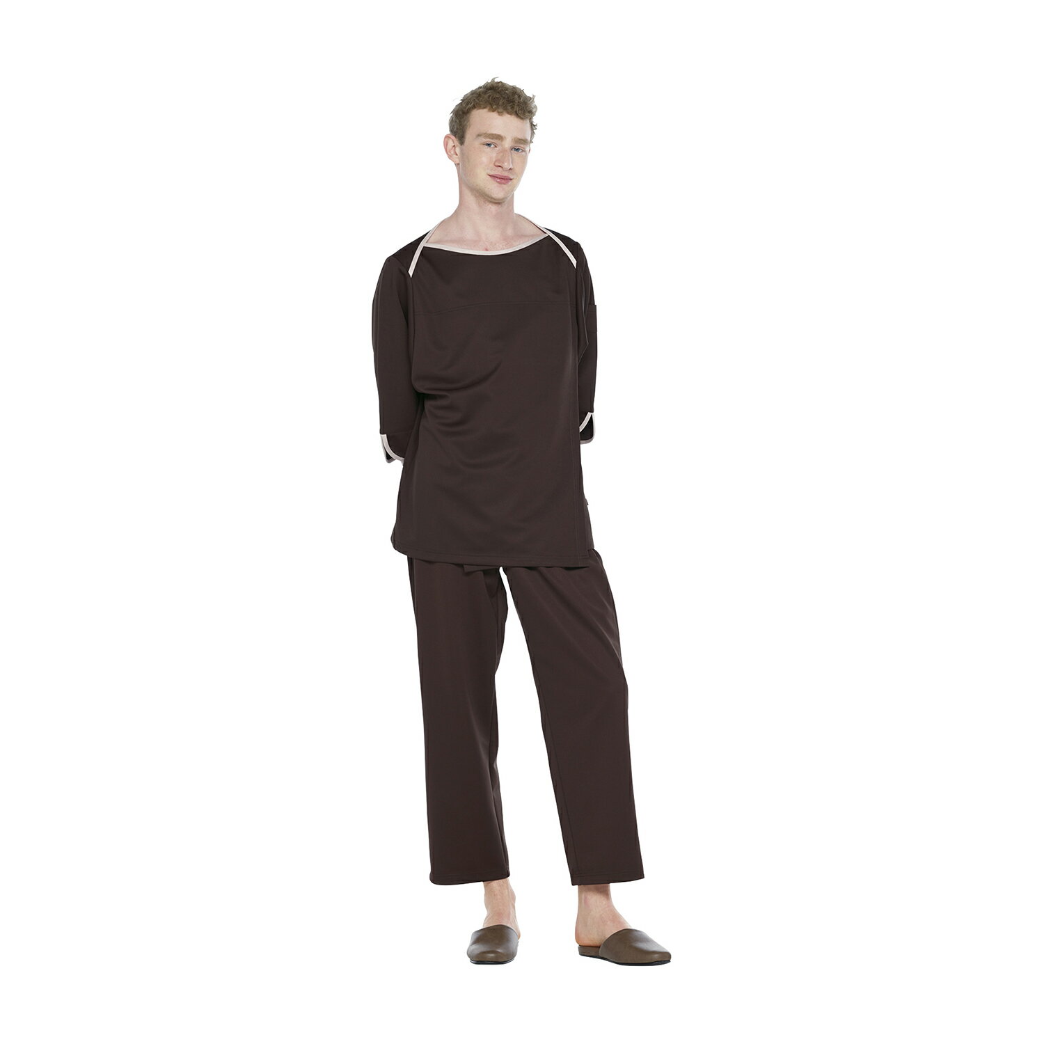 ナガイレーベン 検診衣上衣 ブラウンFK-1486(LL)