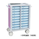 マツヨシ マツヨシ与薬カート(鍵なし)48床用 48床用(2列×12段/両面) ライラックMY-NIT48(トレータイプ)(4)