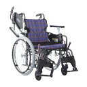 【非課税】カワムラサイクル 低床車いす(アルミ製)自走用 紫チェックA11KMD-C20-38-LO(4)