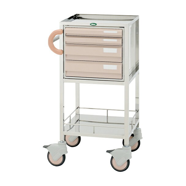 サカセ化学工業 処置・包交カート 引出：ピーチCUA3-1219B(ホンタイ:ピーチ