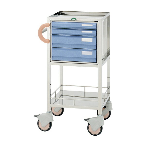 サカセ化学工業 処置・包交カート 引出：ブルーCUA3-1219B(ホンタイ:ピーチ