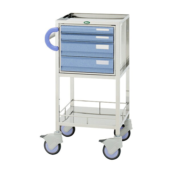 サカセ化学工業 処置・包交カート 引出：ブルーCUA3-1219B(ホンタイ:ブルー