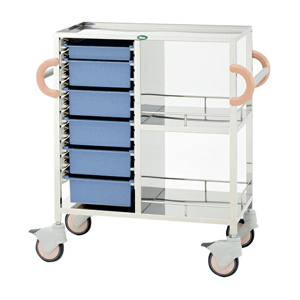 サカセ化学工業 処置・包交カート トレー：ブルーC34-1162B(ホンタイ:ピーチ)