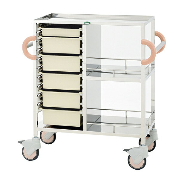 サカセ化学工業 処置・包交カート トレー：ニュートラルC34-1162B(ホンタイ:ピーチ)