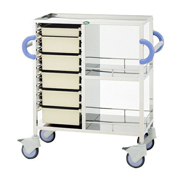 サカセ化学工業 処置・包交カート トレー：ニュートラルC34-1162B(ホンタイ:ブルー)