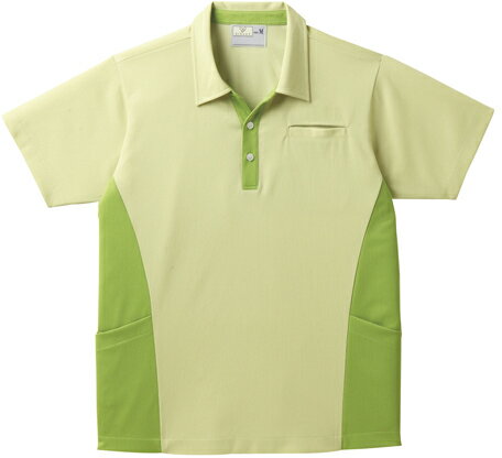 【トンボ】キラク　ニットシャツ（男女兼用）　　 CR155-40(グラスグリーン) S