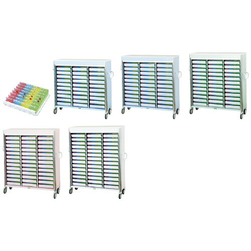 【送料無料】与薬カート　レギュラータイプ（3列） KC-476-S(33ショウ) ライトグリーン