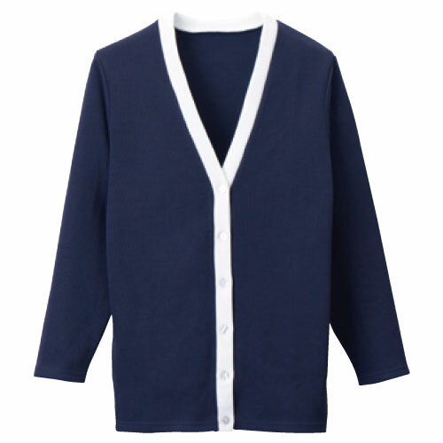 カーディガン（ロング丈） C-10 ネイビー×ホワイト サイズ：LL