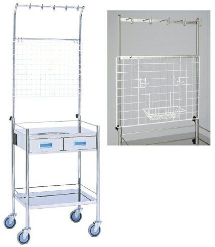 マツヨシカラー点滴処置台引出付二段MY-1070Y(イエロー)