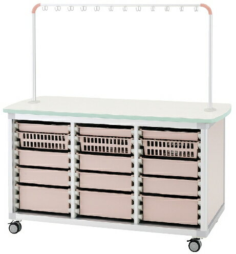 【送料無料】【無料健康相談 対象製品】作業台（ハーモプラス作業台・40タイプ）　ハンガー付対面タイプ ブルー ピーチ WT-1506-2