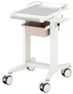【サカセ化学工業】ナーシングカート（天板ガス昇降）　　 C34N-008S(オフホワイト) トレー：ブルー