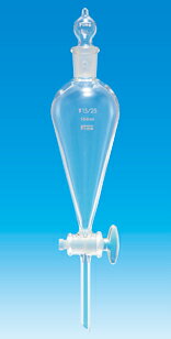 【メーカー直送品】【代引不可】Fineスキーブ型分液ロート1000mL 球栓G活栓