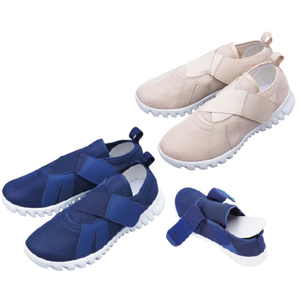 リハビリ支援シューズ ネイビー 22．0CM 1足 竹虎 24-4883-0002