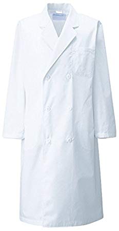 KAZEN（カゼン）　メンズ診察衣W型長袖　115-30（ホワイト）　3L