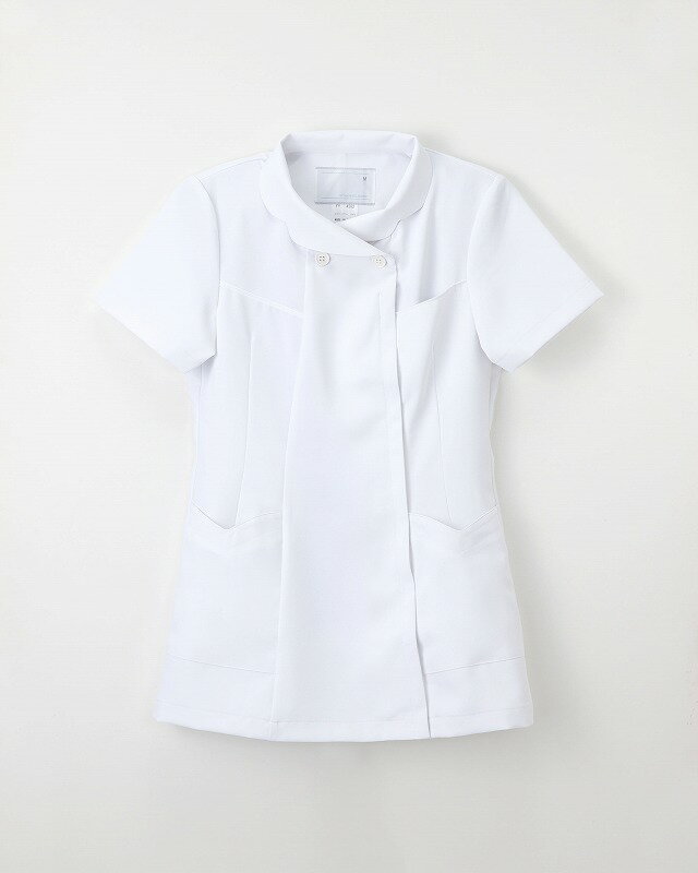 【訳あり特価品】【ナガイレーベン】　女子上衣 FY-4582　サイズ：Lホワイト　【ナース服　白衣】