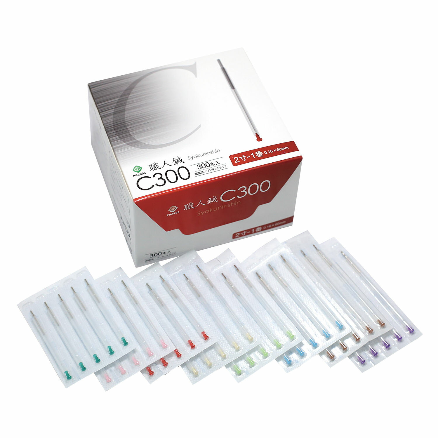 ファロス　職人鍼 C300 寸3-3 3C2039(300本入)スカイブルー 鍼灸鍼...