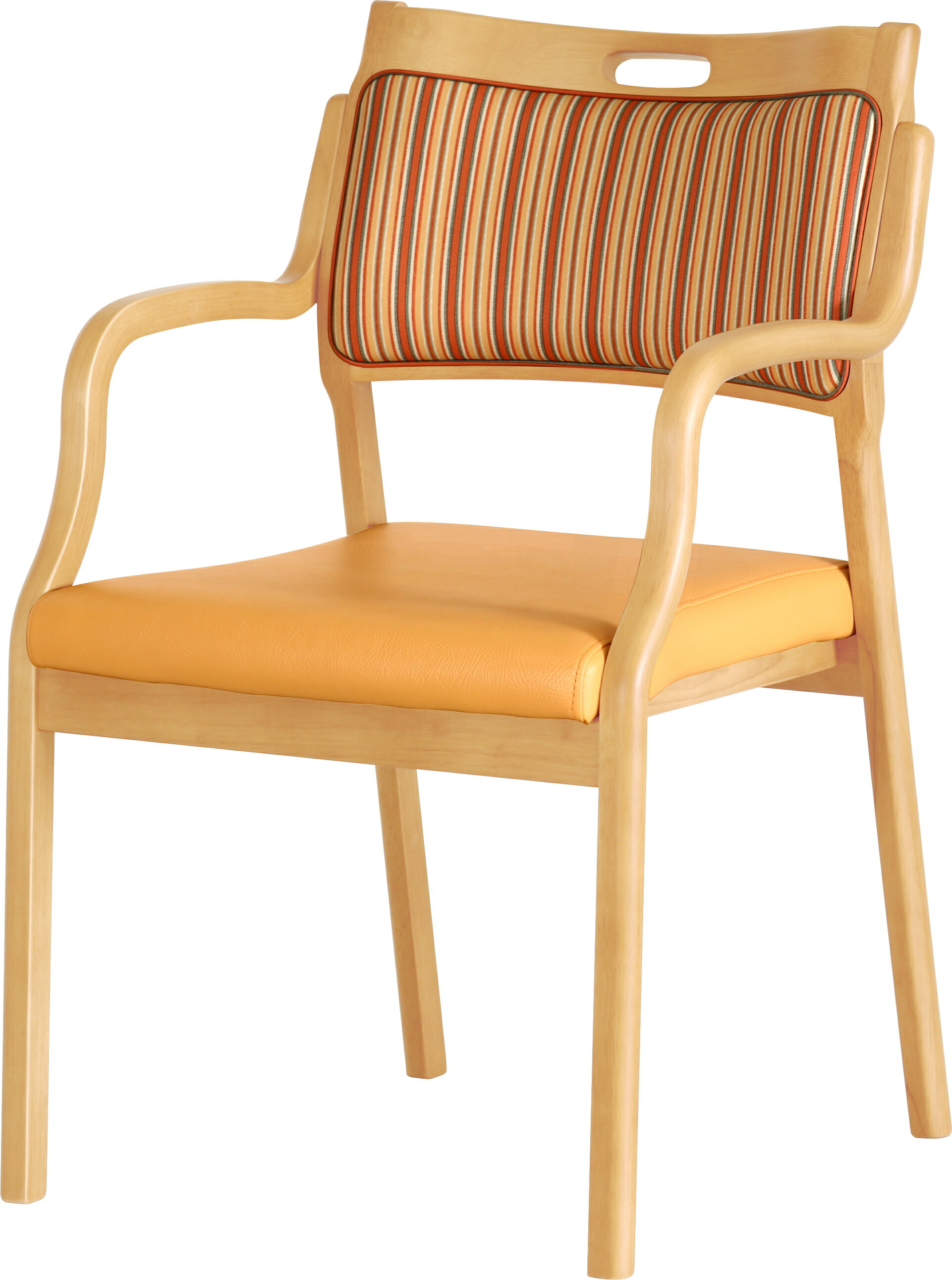 【メーカー直送】らくらくチェア（半ヒジ付）スリム CARE-112-HAC(オレンジ)【代金引換不可】