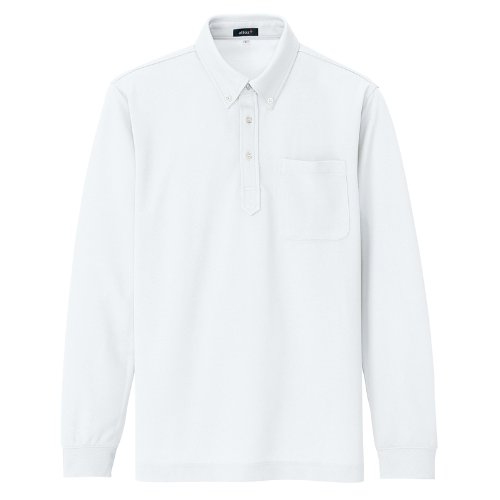 アイトス 吸汗速乾 長袖ボタンダウンポロシャツ [消臭機能] #AZ-10598 ホワイト 11号