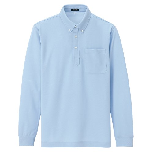 アイトス　吸汗速乾 長袖ボタンダウンポロシャツ [消臭機能] #AZ-10598 ライトサックス 3L