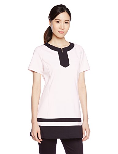 (キャララ) Calala 衿、裾切り替えチュニック【透防止/制電/ストレッチ】医療白衣CL-0203 CL0203 C-22 ピンク 9号