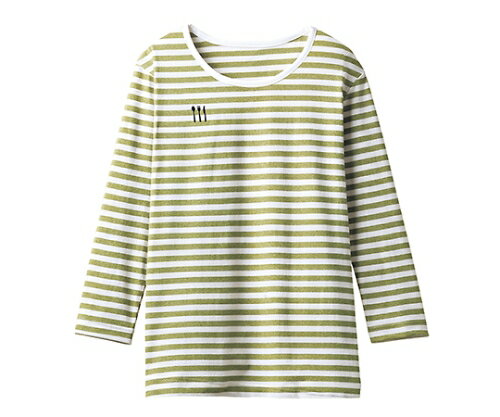 キラク レディスシャツL 4K38001-47(カーキXホワイト)