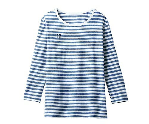 キラク レディスシャツM 4K38001-89(ネイビーホワイト