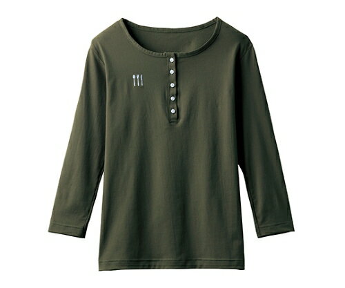 キラク レディスヘンリーシャツL 4K38002-47(カーキ)