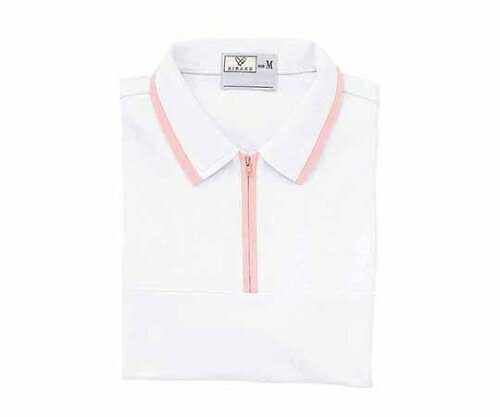 キラク　ケアワークシャツS CR076-01(ホワイトXピンク)