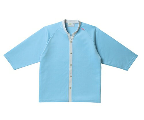 キラク 前開きニットシャツM CR835-70(サックス)