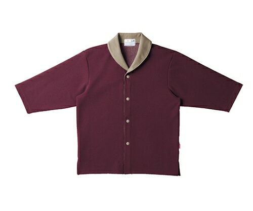 キラク 前開きニットシャツM CR840-18(ワイン)