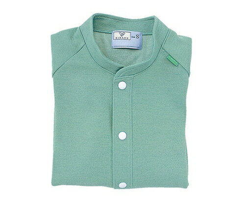 キラク 前開きシャツ S CR805-46(エメラルドグリーン