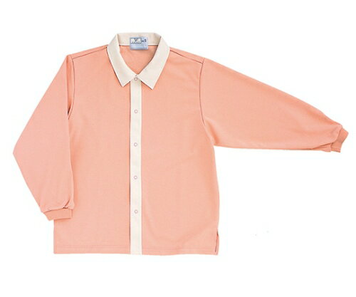 キラク 前開きシャツ M CR809-13(オレンジピンク)