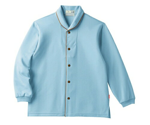 キラク 前開きシャツ L CR836-75(ブルー)