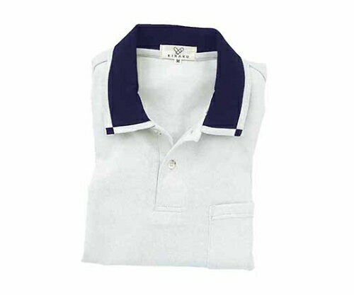 キラク　長袖ポロシャツLL CR033-03(シルバーグレー)