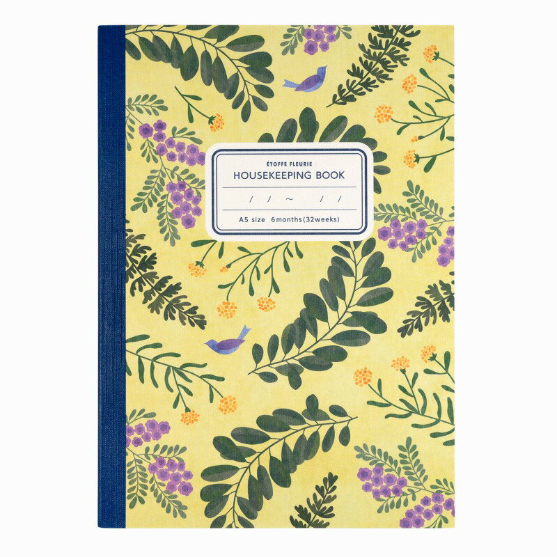 【5冊セット】花柄ノート　A5　家計簿　レモンイエロー HK158LY