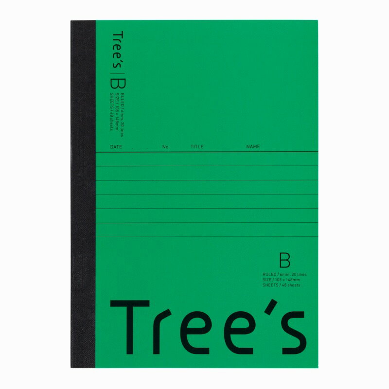 【10冊セット】Trees　A6　B罫　48枚　グリーン UTRBA6G