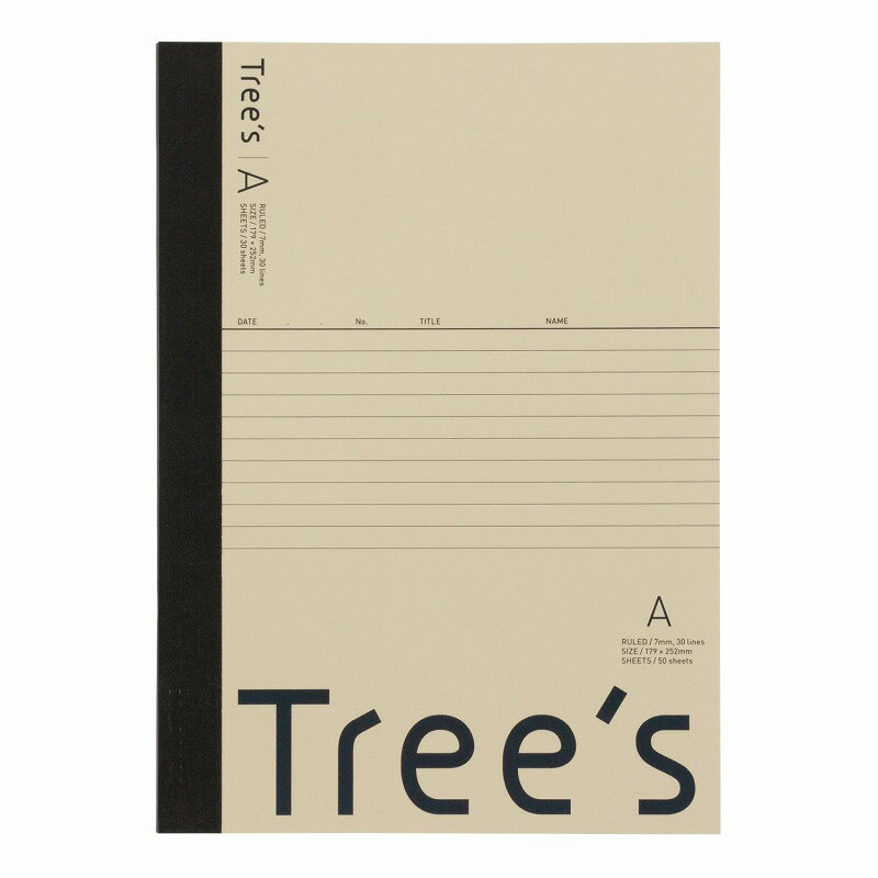 【10月限定店内全品ポイント5倍】【10冊セット】Trees　B5　A罫　50枚　クリーム UTR5AC