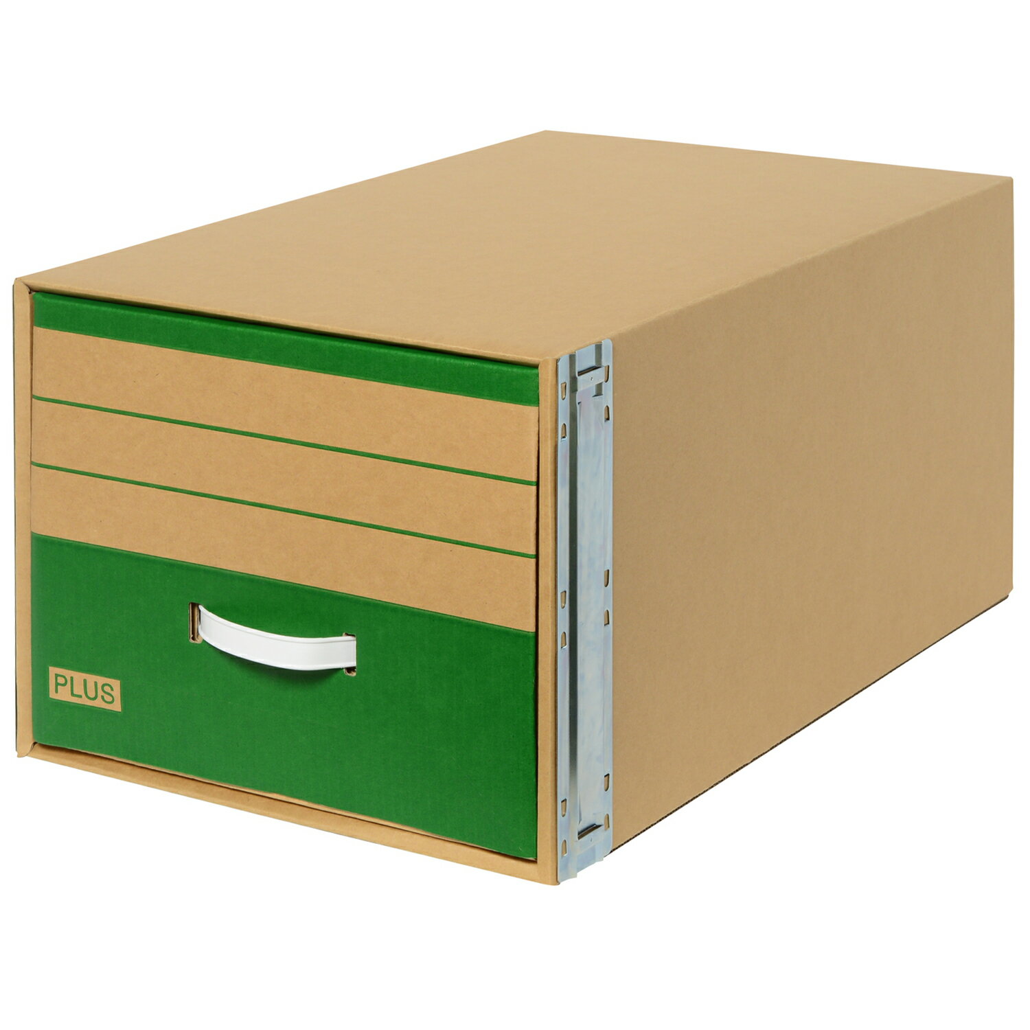 Magazine Boxes - 【PLUS】 ダンボール箱 キャビネット 積み重ね 段ボール 整理収納 ボックス A4判用 88048 プラス
