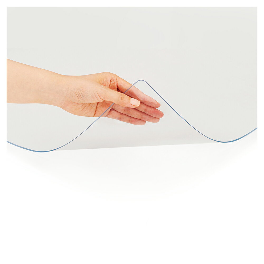 【PLUS】 安心 デスクマット 斜めカット 透明 光沢 軟質 167 DM-167A(41112) プラス