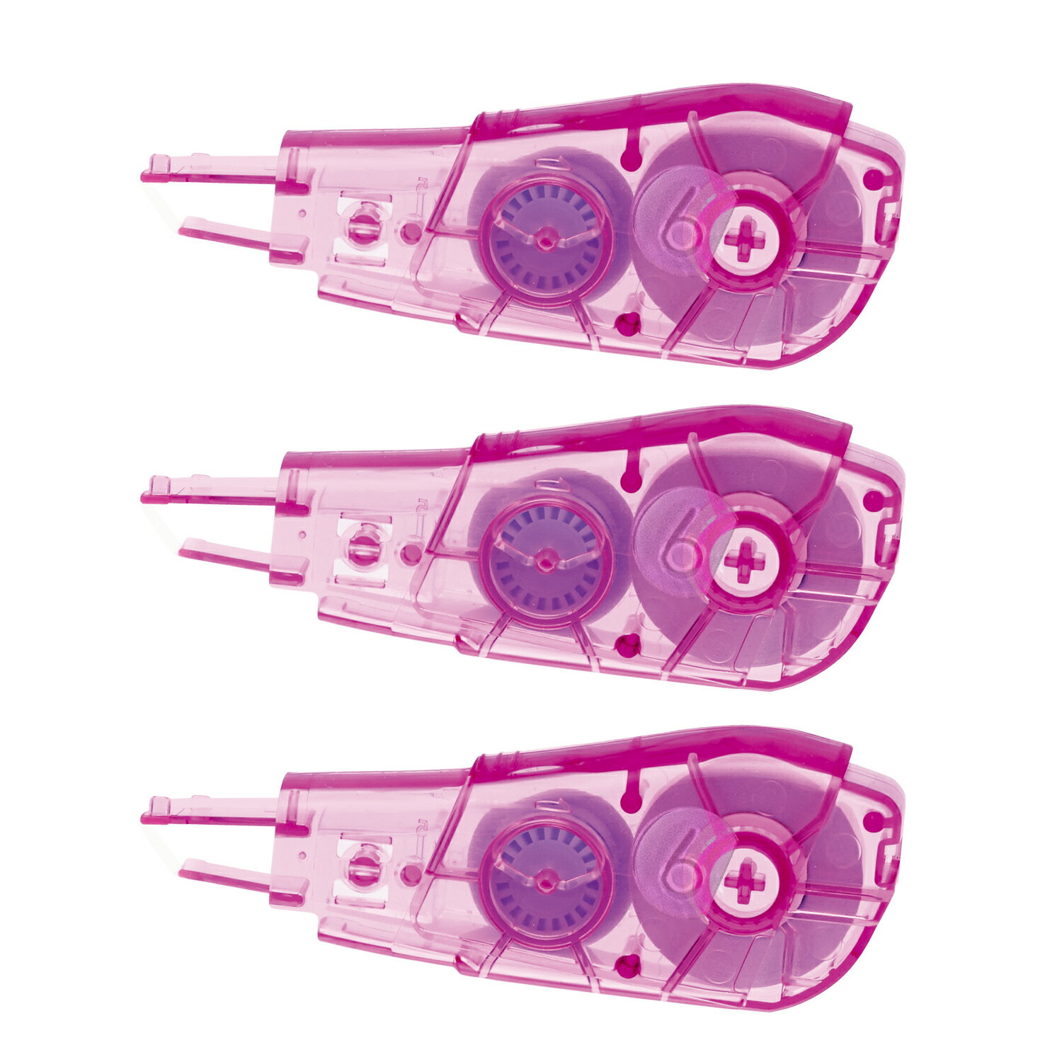【PLUS】 修正テープ ホワイパー PT 6mm幅 (6m) 交換テープ 3個パック ピンク WH-646R-3P(48732) プラス