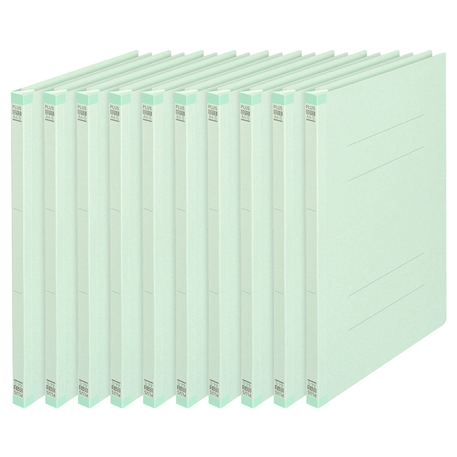 【PLUS】 背補強 フラットファイル A4-S 10冊パック ブルー No.021S(79435) プラス